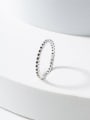 thumb 925 Sterling Silver Cubic Zirconia White Minimalist Band Ring 3