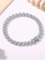 thumb 925 Sterling Silver Moissanite White Minimalist Link Bracelet 3