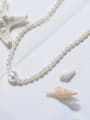 thumb 925 Sterling Silver Freshwater Pearl White Tila Bead Round Minimalist Cuban Necklace 1