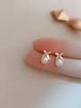 thumb Miyuki Millet Bead White Minimalist Stud Earring 2