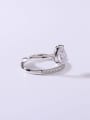 thumb 925 Sterling Silver High Carbon Diamond White Minimalist Band Ring 2