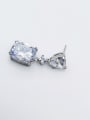 thumb 925 Sterling Silver High Carbon Diamond White Minimalist Earring 4