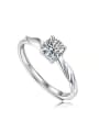 thumb 925 Sterling Silver Moissanite White Minimalist Couple Ring 1
