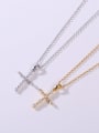 thumb 925 Sterling Silver Cubic Zirconia White Cross Minimalist Lariat Necklace 1