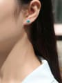 thumb 925 Sterling Silver Moissanite Blue Minimalist Stud Earring 2