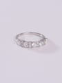 thumb 925 Sterling Silver Cubic Zirconia White Minimalist Band Ring 2