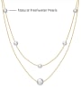 thumb 925 Sterling Silver Freshwater Pearl White Tila Bead Round Minimalist Cuban Necklace 4