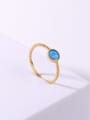 thumb 925 Sterling Silver Synthetic Opal Blue Minimalist Band Ring 0
