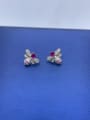 thumb 925 Sterling Silver Cubic Zirconia Red Minimalist Stud Earring 3
