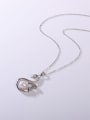 thumb 925 Sterling Silver Freshwater Pearl White Swan Minimalist Lariat Necklace 1