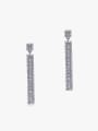 thumb 925 Sterling Silver Cubic Zirconia White Minimalist Threader Earring 0