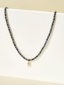 thumb Brass Crystal Round Minimalist Cuban Necklace 1