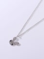 thumb 925 Sterling Silver Cubic Zirconia White Rabbit Minimalist Link Necklace 2