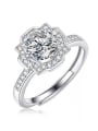 thumb 925 Sterling Silver Moissanite White Luxury Band Ring 0