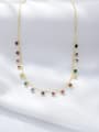 thumb 925 Sterling Silver Cubic Zirconia Multi Color Minimalist Link Necklace 2
