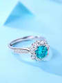 thumb 925 Sterling Silver Moissanite Blue Classic Band Ring 2