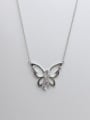 thumb 925 Sterling Silver Cubic Zirconia Pink Butterfly Minimalist Lariat Necklace 0