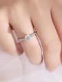 thumb 925 Sterling Silver Moissanite White Minimalist Solitaire Ring 3
