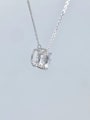 thumb 925 Sterling Silver High Carbon Diamond White Minimalist Lariat Necklace 1
