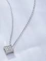 thumb 925 Sterling Silver Cubic Zirconia White Minimalist Lariat Necklace 2