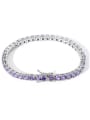 thumb 925 Sterling Silver Cubic Zirconia Purple Minimalist Tennis Bracelet 0