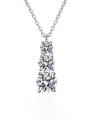 thumb 925 Sterling Silver Moissanite White Lariat Necklace 0