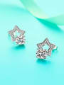 thumb 925 Sterling Silver Moissanite White Minimalist Stud Earring 1