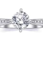 thumb 925 Sterling Silver Moissanite White Minimalist Solitaire Ring 1