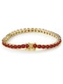 thumb 925 Sterling Silver Cubic Zirconia Red Minimalist Tennis Bracelet 1