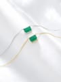 thumb 925 Sterling Silver Cubic Zirconia Green Minimalist Link Necklace 3