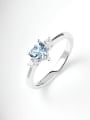 thumb 925 Sterling Silver High Carbon Diamond Blue Minimalist Band Ring 0