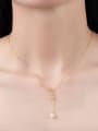 thumb 925 Sterling Silver Freshwater Pearl White Minimalist Lariat Necklace 4