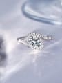 thumb 925 Sterling Silver Moissanite White Minimalist Engagement Ring 0