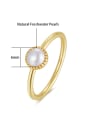 thumb 925 Sterling Silver Tila Bead Freshwater Pearl White Round Minimalist Band Ring 3