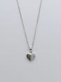 thumb 925 Sterling Silver Cubic Zirconia White Heart Minimalist Lariat Necklace 0