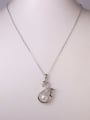 thumb 925 Sterling Silver Freshwater Pearl White Swan Minimalist Lariat Necklace 2