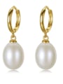 thumb 925 Sterling Silver Freshwater Pearl White Minimalist Drop Earring 0