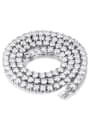 thumb 925 Sterling Silver Cubic Zirconia White Minimalist Cuban Necklace 0