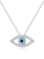 thumb 925 Sterling Silver Cubic Zirconia Multi Color Evil Eye Minimalist Lariat Necklace 0