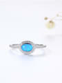 thumb 925 Sterling Silver Synthetic Opal Multi Color Minimalist Band Ring 4