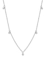 thumb 925 Sterling Silver Moissanite White Minimalist Lariat Necklace 0