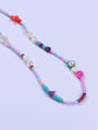 thumb Stainless steel Freshwater Pearl Multi Color Glass beads Minimalist Beaded Necklace 1