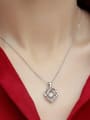 thumb 925 Sterling Silver Moissanite White Minimalist Lariat Necklace 2