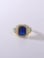 thumb 925 Sterling Silver Cubic Zirconia Blue Minimalist Band Ring 4