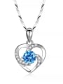 thumb 925 Sterling Silver Cubic Zirconia Blue Minimalist Lariat Necklace 1