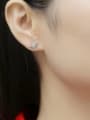 thumb 925 Sterling Silver Moissanite White Minimalist Stud Earring 1