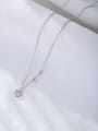 thumb 925 Sterling Silver Cubic Zirconia White Heart Minimalist Link Necklace 3