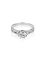 thumb 925 Sterling Silver Moissanite White Minimalist Solitaire Ring 0