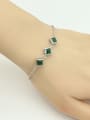 thumb 925 Sterling Silver Cubic Zirconia Green Minimalist Adjustable Bracelet 0