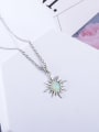 thumb 925 Sterling Silver Synthetic Opal White Minimalist Lariat Necklace 2